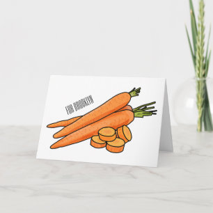 Carrot cartoon illustration card