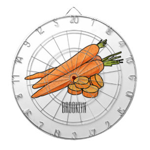 Carrot cartoon illustration dartboard