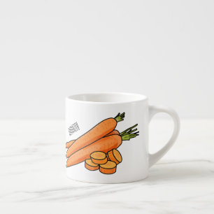 Carrot cartoon illustration espresso cup