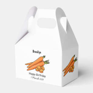 Carrot cartoon illustration favour box