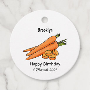 Carrot cartoon illustration favour tags