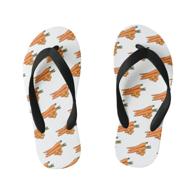 Carrot cartoon illustration kid's thongs (Footbed)