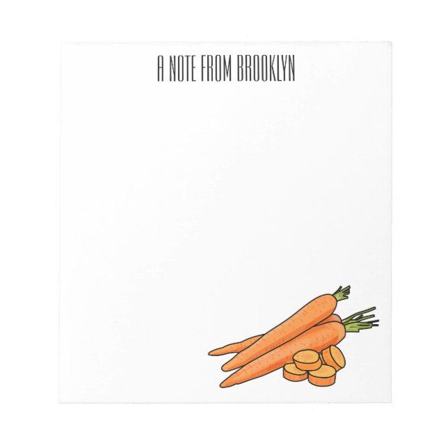 Carrot cartoon illustration notepad (Front)
