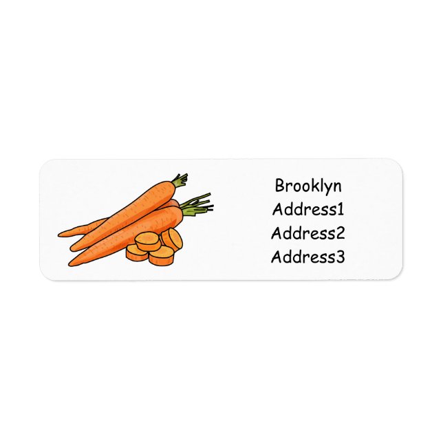 Carrot cartoon illustration return address label (Front)