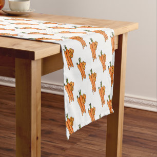 Carrot cartoon illustration short table runner