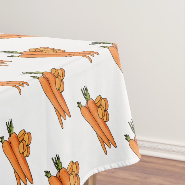 Carrot cartoon illustration tablecloth (In Situ)