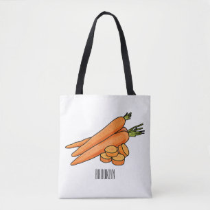 Carrot cartoon illustration tote bag