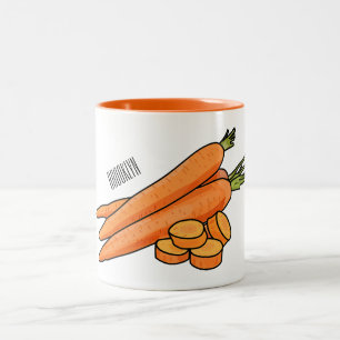 Carrot cartoon illustration Two-Tone coffee mug