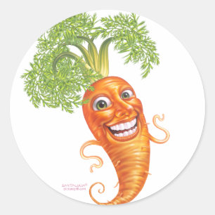 carrot classic round sticker