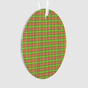 Carrot Colours Plaid Pattern Ornament