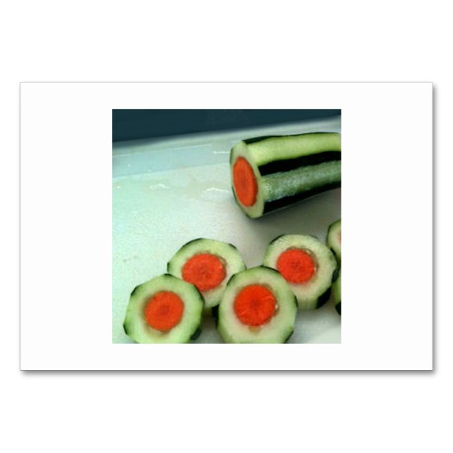 Carrot Cucumber Reading Flashcards for Adults Table Number (Front)