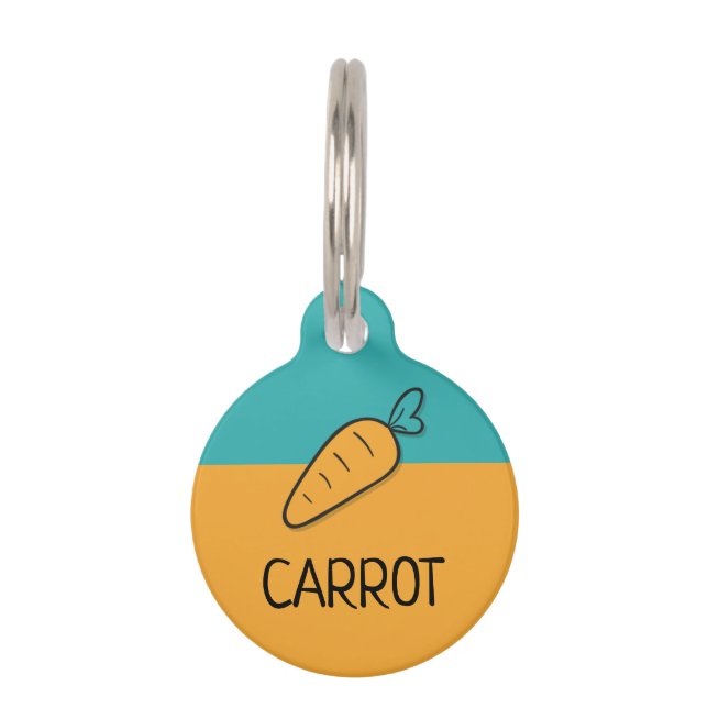 Carrot Dog Cat Name Pet Tag (Front)