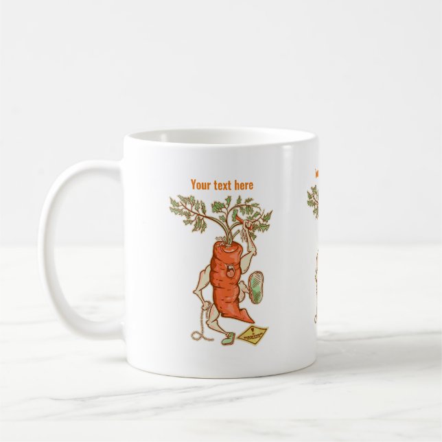 Carrot fighting Funny vegetable Coffee Mug (Left)