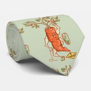 Carrot fighting Funny vegetable Tie