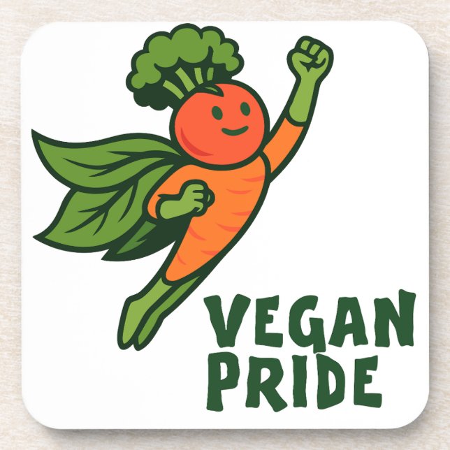 Carrot Hero Vegan Pride Coaster (Front)