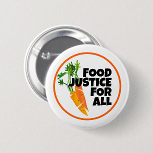 Carrot Image and Food Justice for All! 6 Cm Round Badge