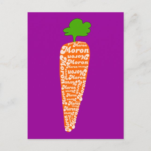 Carrot in Welsh is Moron - Funny Languages Postcard (Front)