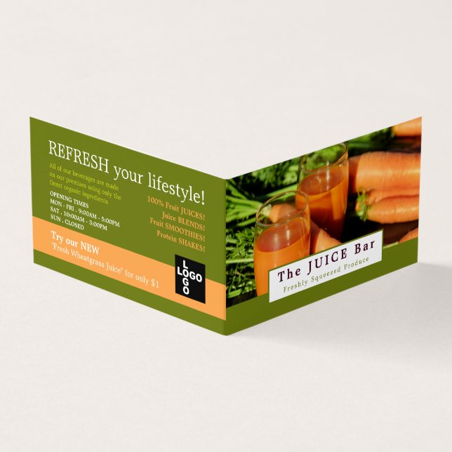 Carrot Juice, Juice Bar, Detailed Business Card (Outside)