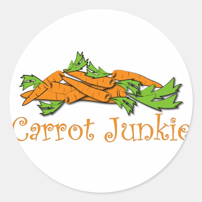 Carrot Junkie Classic Round Sticker (Front)