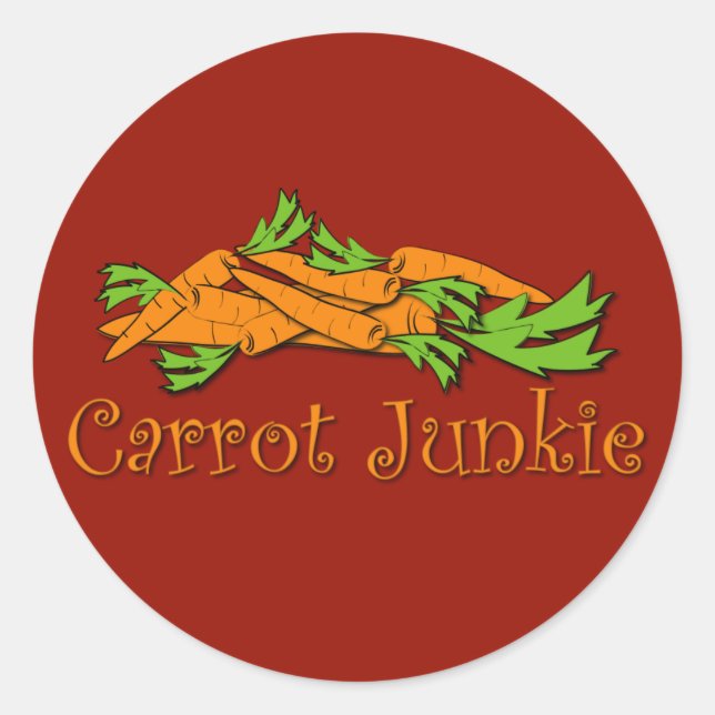 Carrot Junkie Classic Round Sticker (Front)