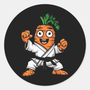 Carrot Karate Martial Arts Vegetable Classic Round Sticker