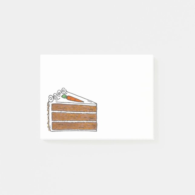 Carrot Layer Cake Slice Baking Baker Food Kitchen Post-it Notes (Front)