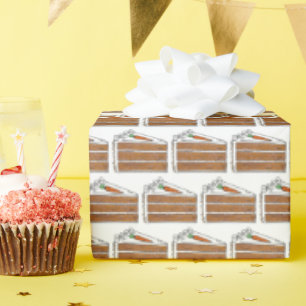 Carrot Layer Cake Slice Foodie Dessert Bakery Wrapping Paper