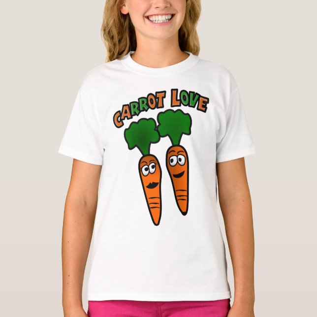 Carrot Love With Two Carrots In Love T-Shirt (Front)
