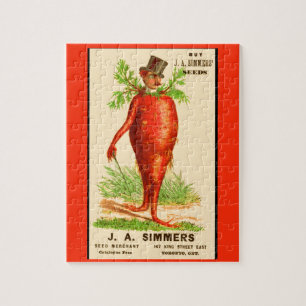 carrot man Victorian trade card Jigsaw Puzzle