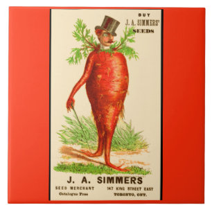 carrot man Victorian trade card Tile