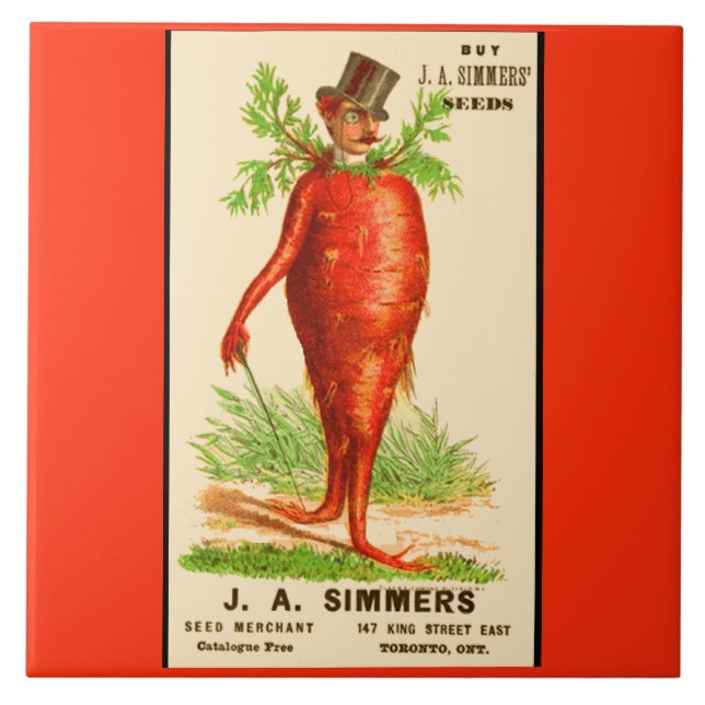 carrot man Victorian trade card Tile (Front)