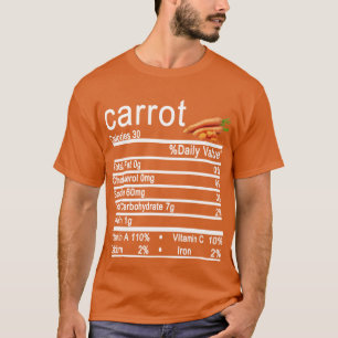 carrot Nutrition Facts Funny Thanksgiving T-Shirt