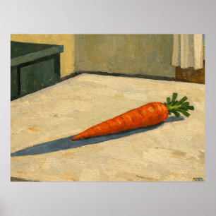 Carrot on a Table Hanging Artwork Poster