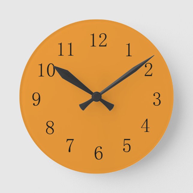 Carrot Orange Color Kitchen Wall Clock (Front)