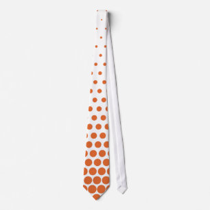 Carrot Orange Polka Dots Modern White Tie