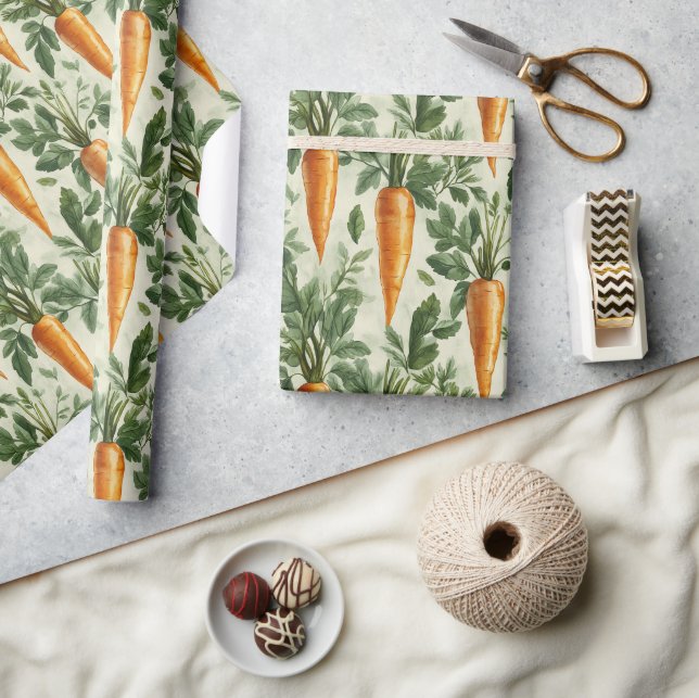 Carrot Pattern Spring Garden Decoupage Wrapping Paper (Crafts)