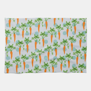 Carrot plant pattern carrots tea towel