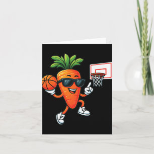 Carrot Playing Basketball Premium  Card