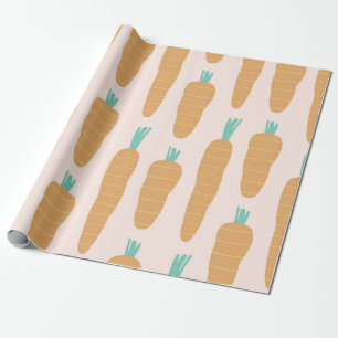 Carrot Stripe Pattern Wrapping Paper