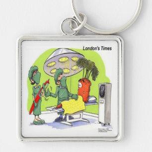 Carrot Surgery Funny Medical Cartoon Key Ring