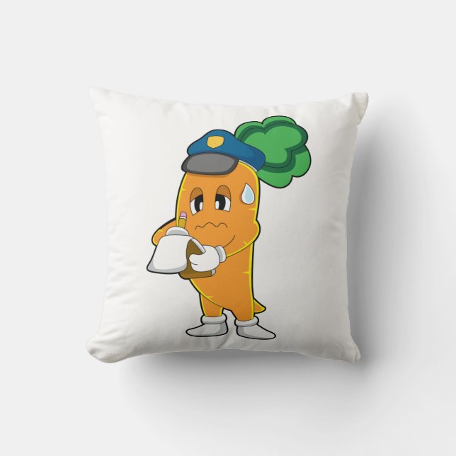 Carrot Traffic warden Parking ticket Cushion (Front)