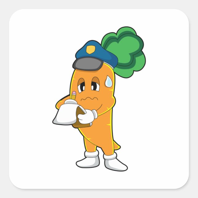 Carrot Traffic warden Parking ticket Square Sticker (Front)