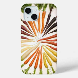 Carrot Vegetables Colourful Rainbow Pattern Garden iPhone 15 Case