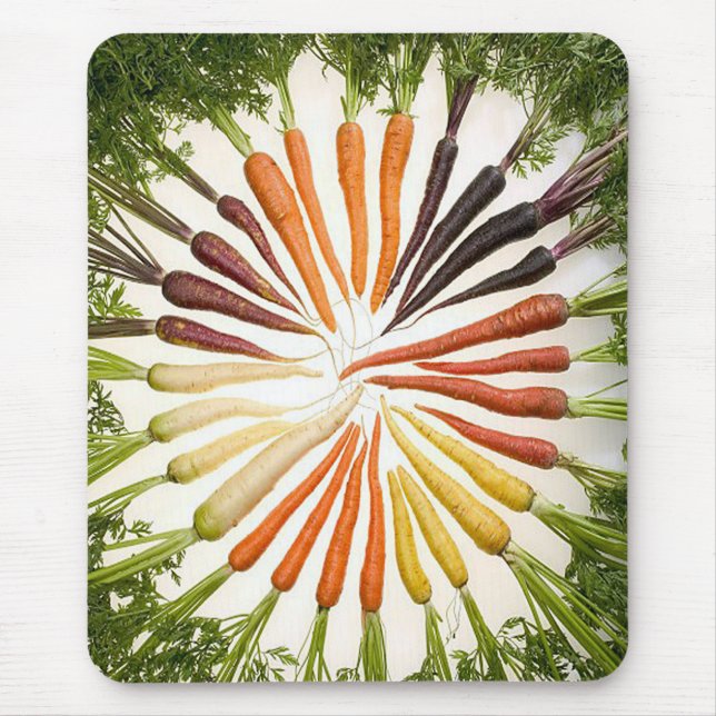 Carrot Vegetables Colourful Rainbow Pattern Garden Mouse Pad (Front)