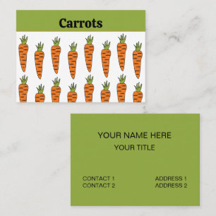 Carrot Vegetables Fresh Food Health Business Card