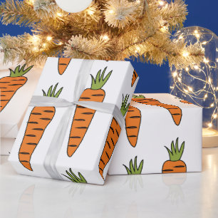 Carrot Vegetables Healthy Food Party Wrapping Paper