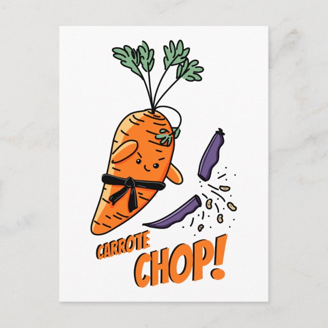 Carrote Chop! pun Postcard (Front)