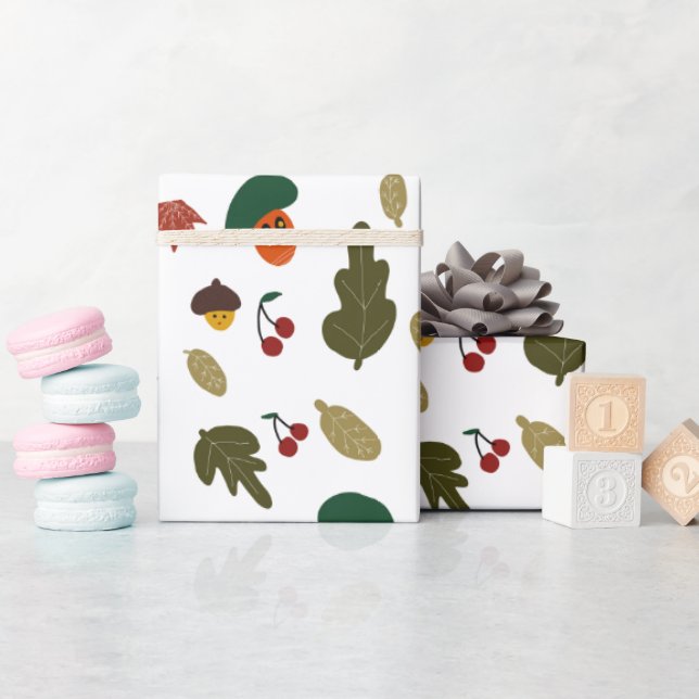 Carrots & Acorns Wrapping Paper (Baby Shower)