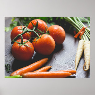 Carrots and Tomatoes Vegetable Photography Poster
