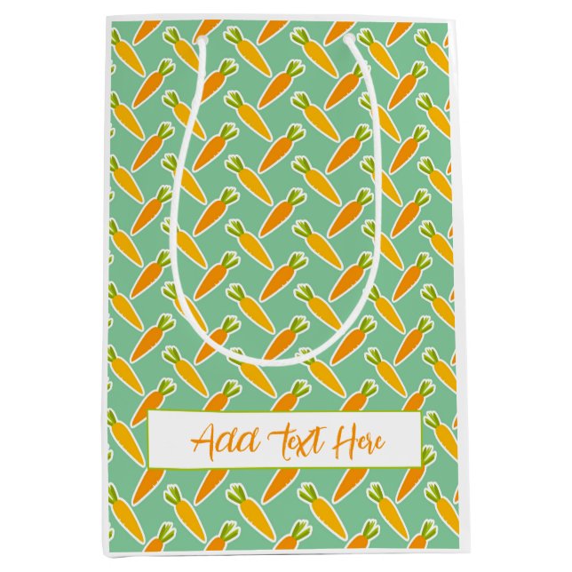 Carrots Custom Text Easter Spring Summer Garden Medium Gift Bag (Front)